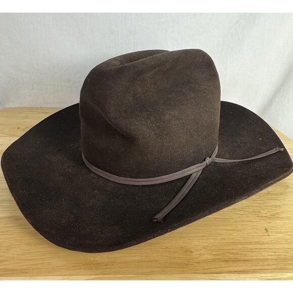 Bradford Exchange Other - Bradford Western Cowboy Hat Size 7 Chocolate Brown Genuine Fur Felt Vintage